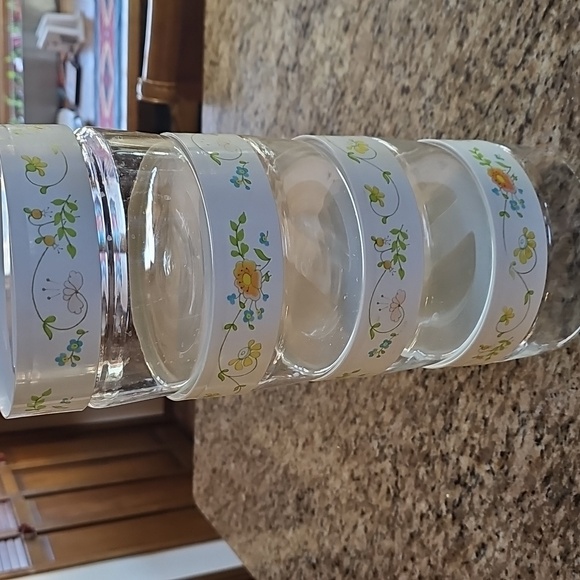 4 Vintage Pyrex See & Store Wildflower Glass Canisters Storage oven safe - Picture 2 of 15